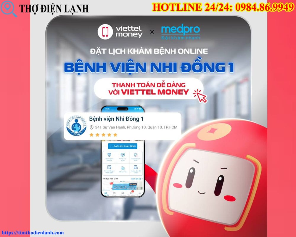 Đặt lịch qua ứng dụng Medpro Bệnh viện Nhi đồng 1