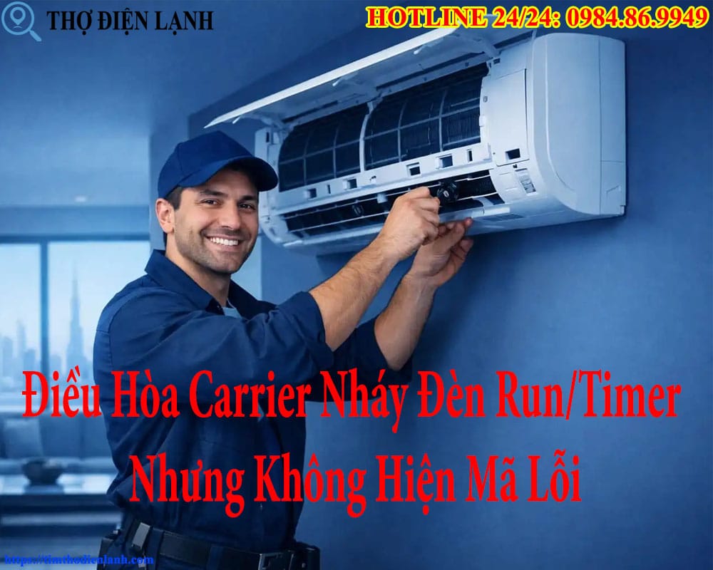 Điều Hòa Carrier Nháy Đèn Run/Timer Nhưng Không Hiện Mã Lỗi