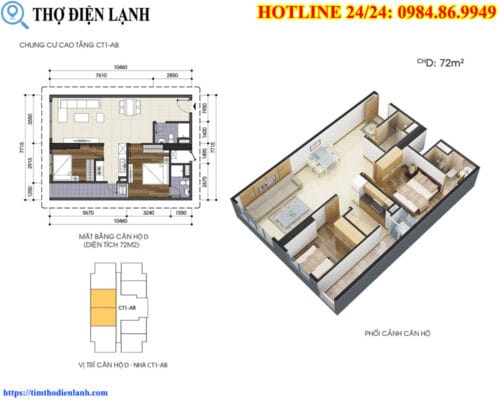 Review Sơ Đồ Căn Hộ Tòa CT1B Mễ Trì Plaza