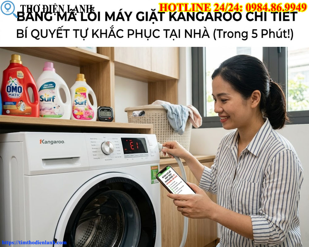 Bảng Mã Lỗi Máy Giặt Kangaroo Chi Tiết