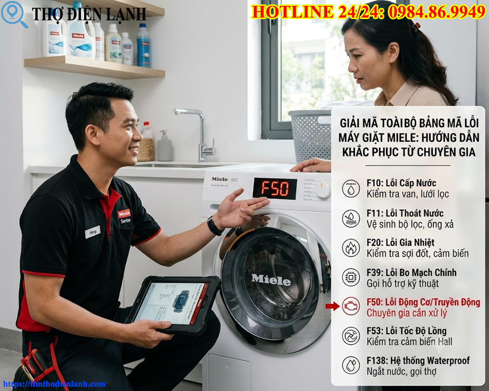 Bảng Mã Lỗi Máy Giặt Miele