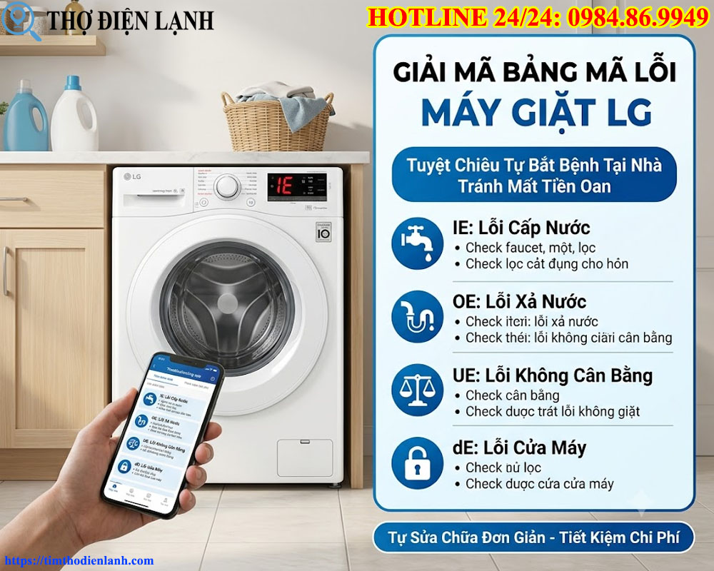 Giải Mã Bảng Mã Lỗi Máy Giặt LG