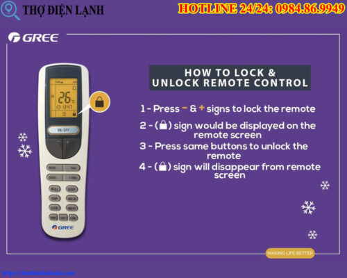 Remote Điều Hòa Gree Bị Khóa