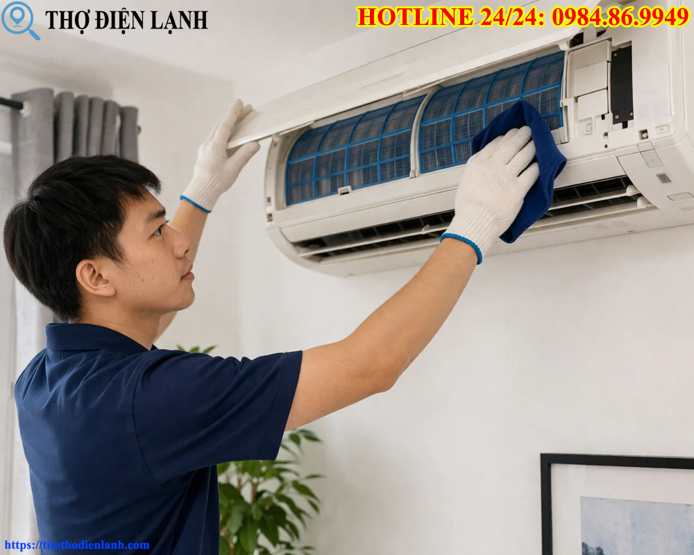 Thợ bảo dưỡng điều hòa