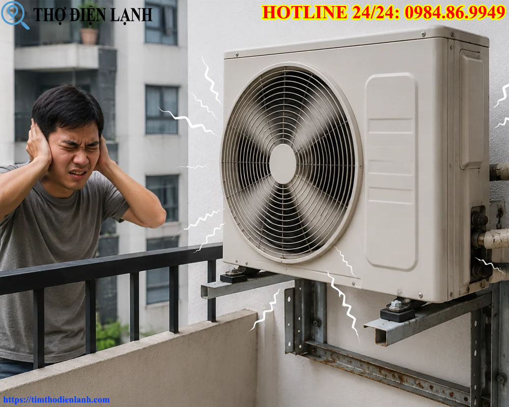 Cục nóng điều hòa kêu to và không mát