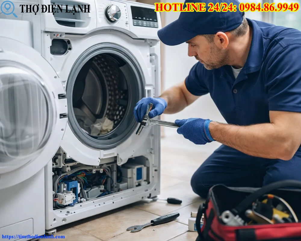 máy giặt Hitachi chảy nước liên tục không dứt