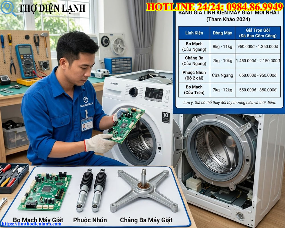 Bảng Giá Linh Kiện Máy Giặt