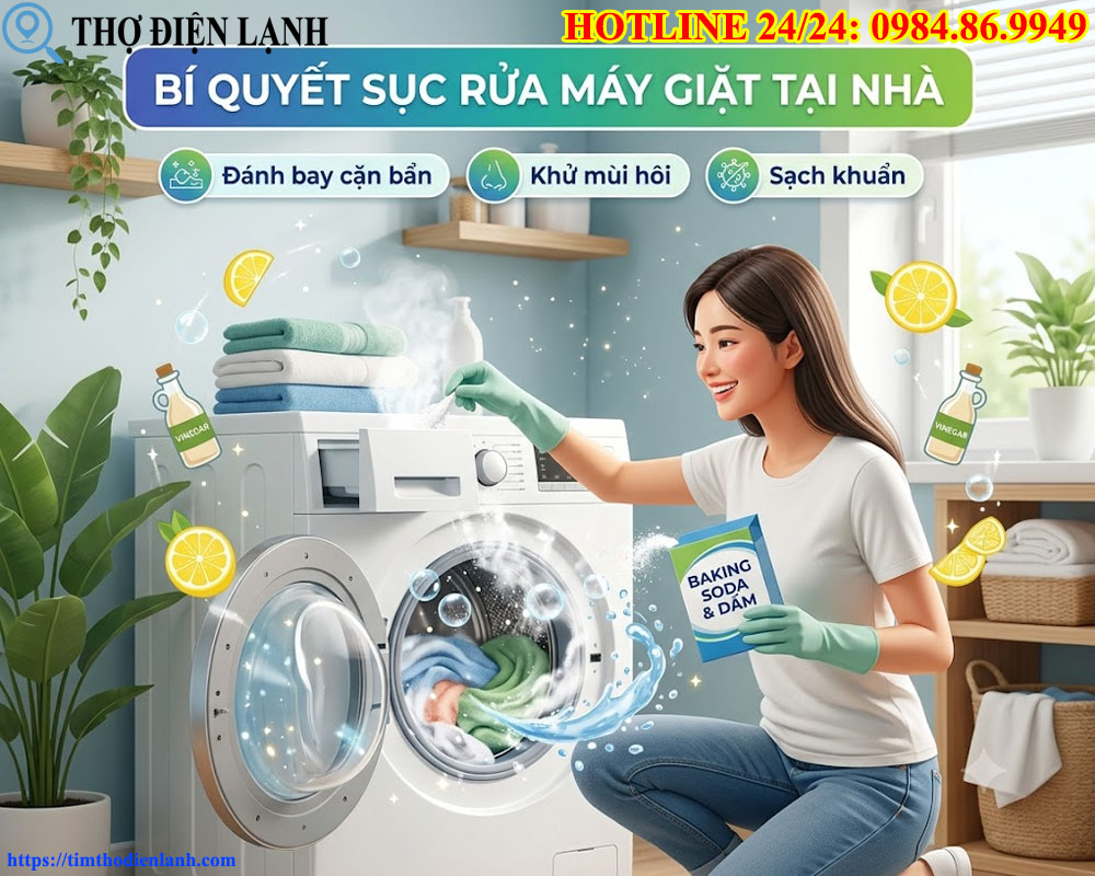 Bí Quyết Sục Rửa Máy Giặt Tại Nhà