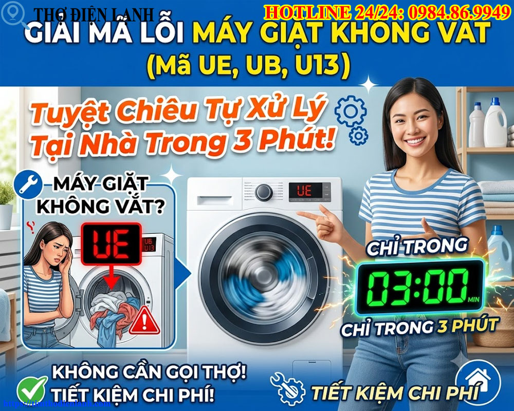 Giải mã ngay lỗi máy giặt không vắt