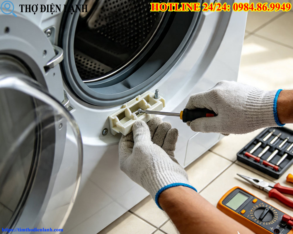 Hỏng khóa cửa máy giặt