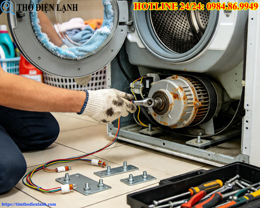 Khắc phục triệt để lỗi tụ điện và động cơ khiến máy giặt quay yếu, vắt không khô