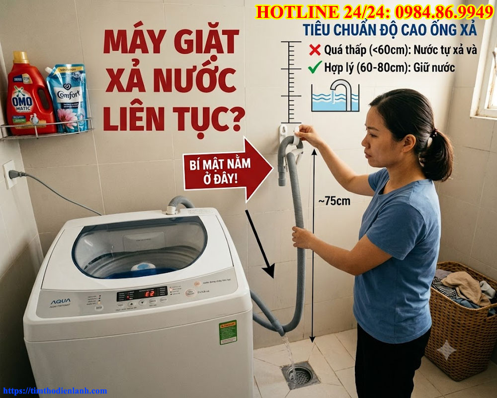 Máy giặt xả nước liên tục
