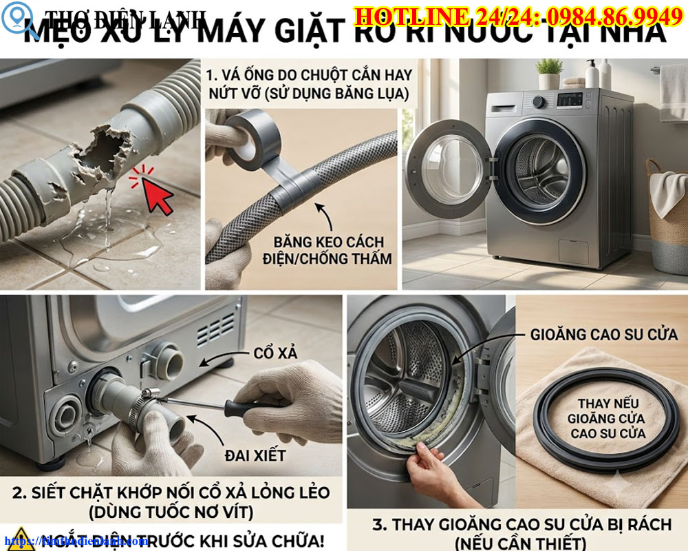 Mẹo Xử Lý Máy Giặt Rò Rỉ Nước Tại Nhà