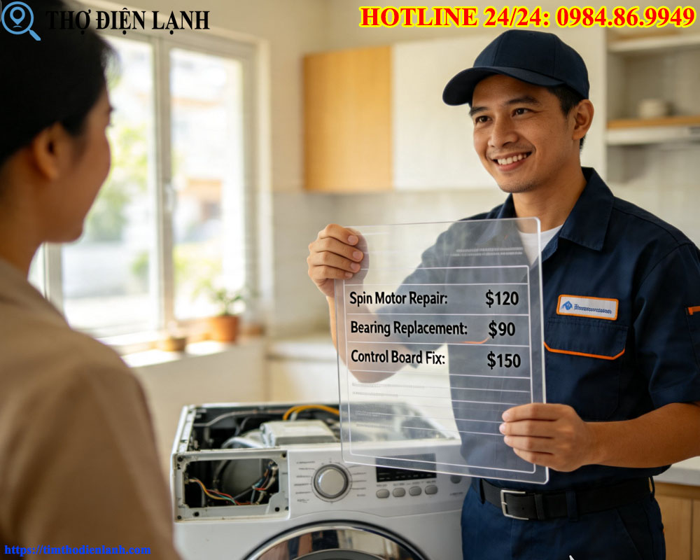 Sửa lỗi máy giặt vắt không khô tốn bao nhiêu tiền