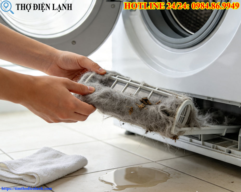 Tắc Nghẽn Lưới Lọc Cặn, Ống Xả Nước Mẹo Vệ Sinh Giúp Máy Giặt Vắt Kiệt Nước
