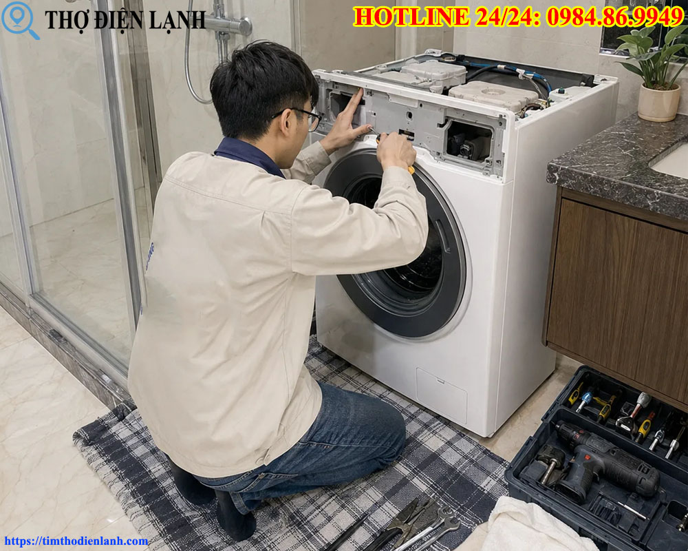 Thay Bi, Bạc Đạn Máy Giặt Lồng Nghiêng Nội Địa Nhật