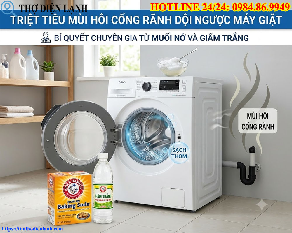 Triệt Tiêu Mùi Hôi Cống Rãnh Dội Ngược Máy Giặt