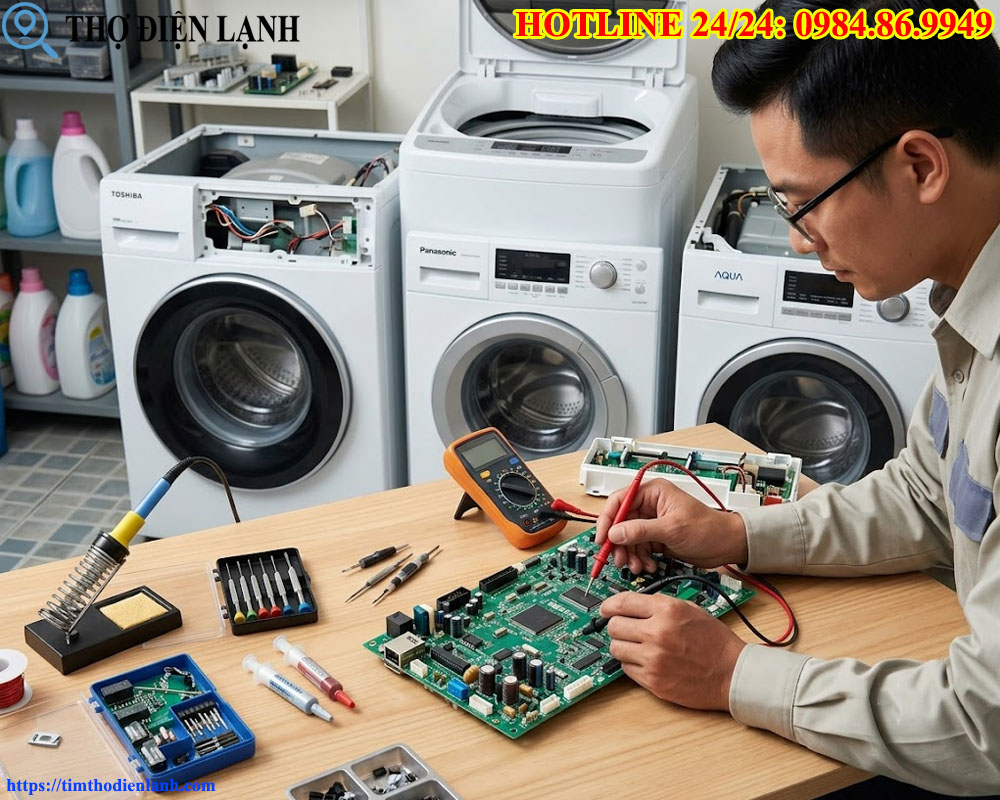 khôi phục bo mạch máy giặt Toshiba, Panasonic, Aqua