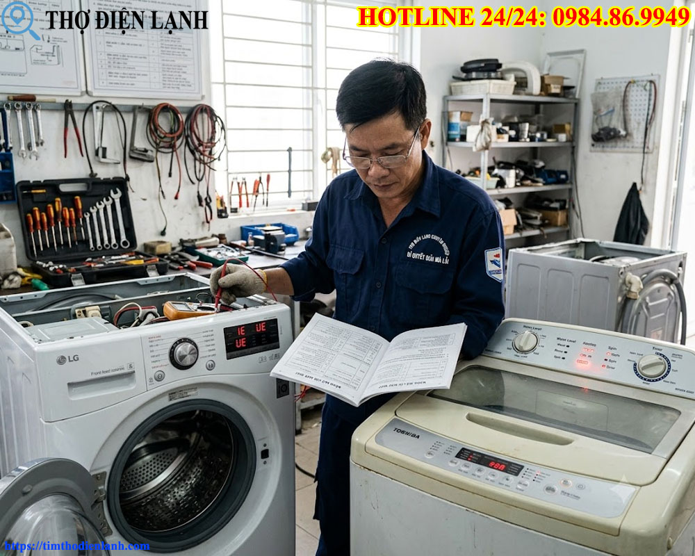 mã lỗi máy giặt màn hình điện tử