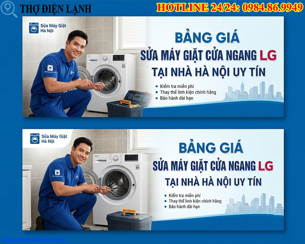 Bảng Giá Sửa Máy Giặt Cửa Ngang LG Tại Nhà Hà Nội