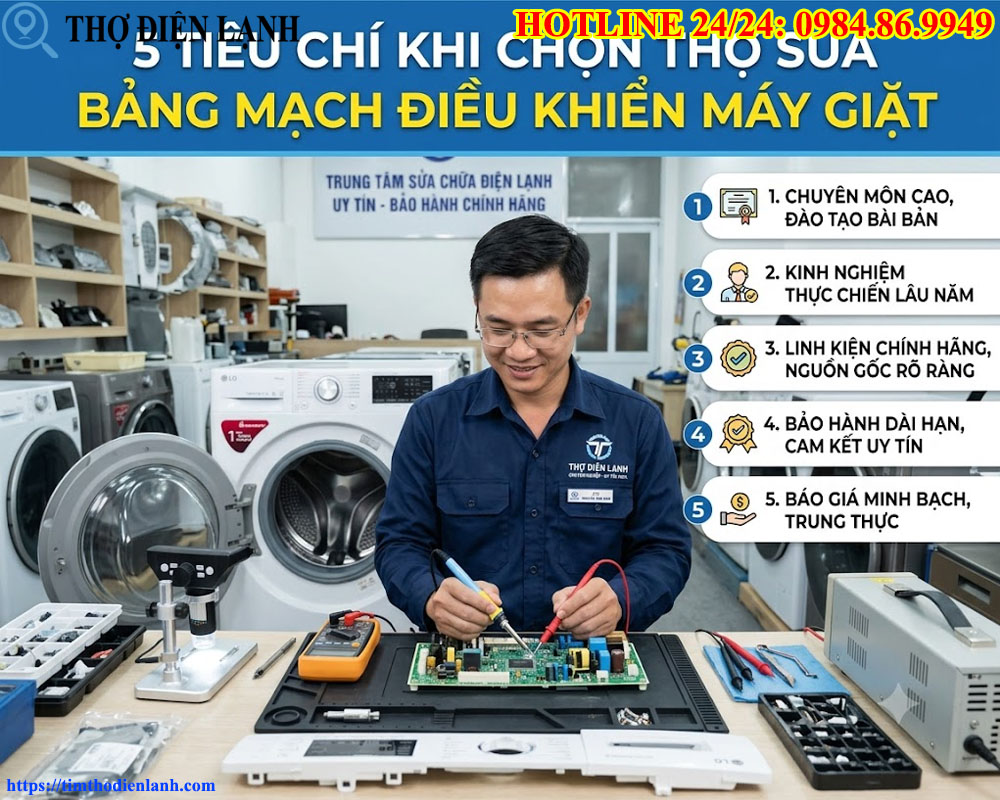 Chọn Thợ Sửa Bảng Mạch Điều Khiển Máy Giặt
