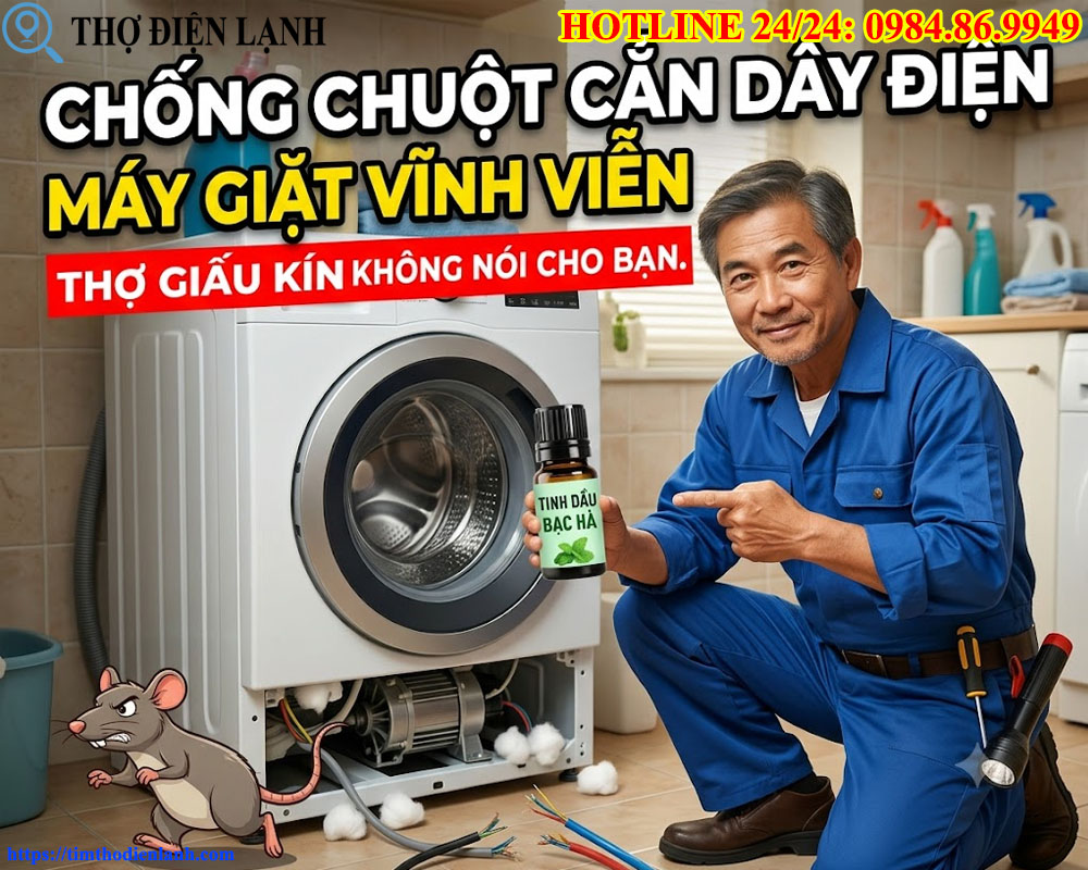 Chống Chuột Cắn Dây Điện Máy Giặt Vĩnh Viễn