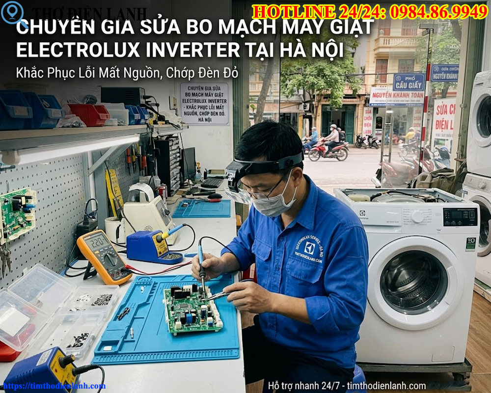 Chuyên Gia Sửa Bo Mạch Máy Giặt Electrolux Inverter Tại Hà Nội
