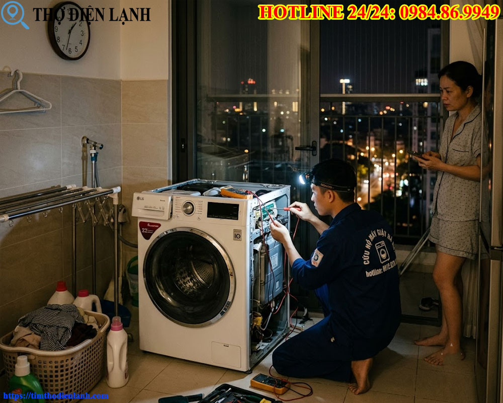 Cứu Hộ Máy Giặt Mất Nguồn Trong Đêm Tại Hà Nội