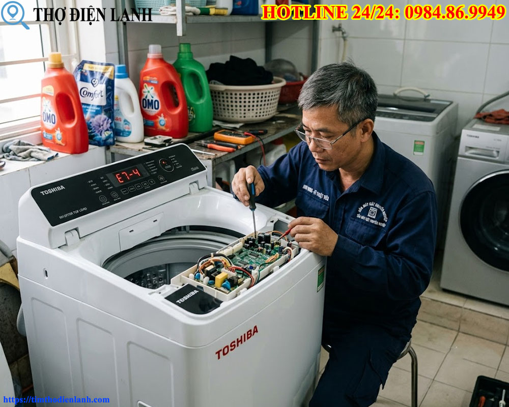 Danh Sách Thợ Bậc Thầy Trị Lỗi E7-4 Máy Giặt Toshiba
