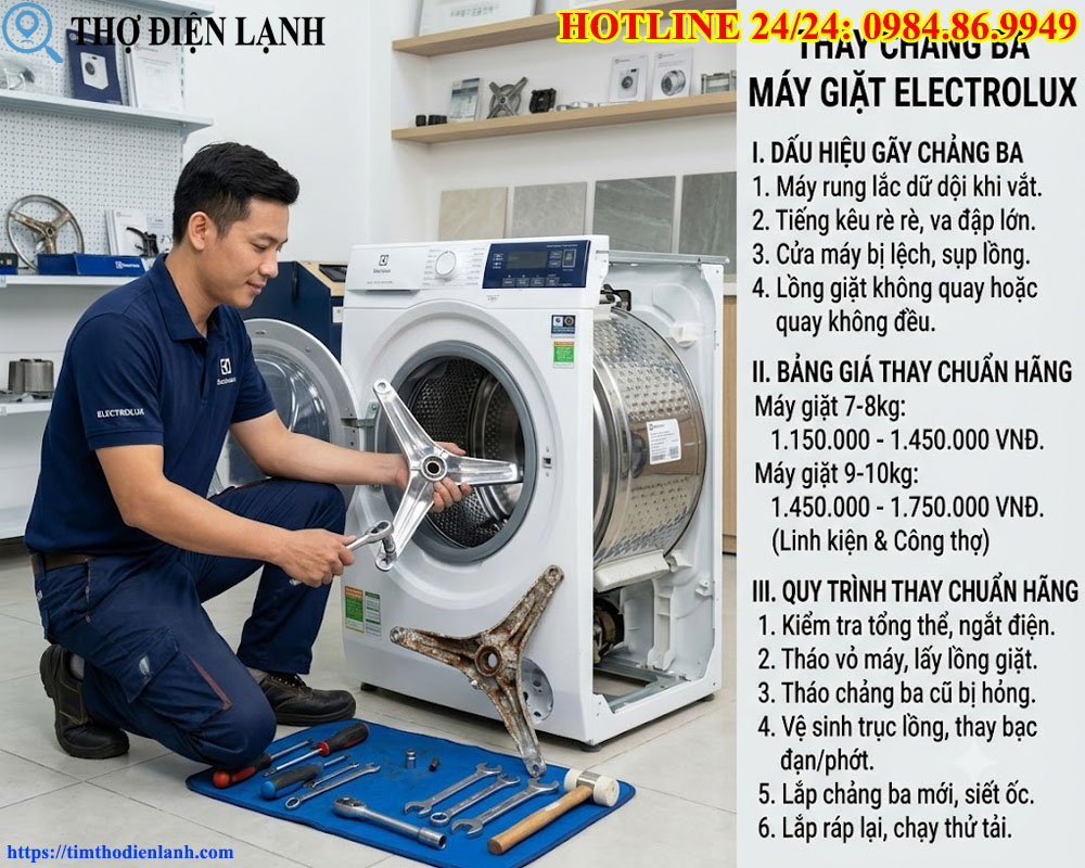 Dấu Hiệu Máy Giặt Electrolux Gãy Chảng Ba