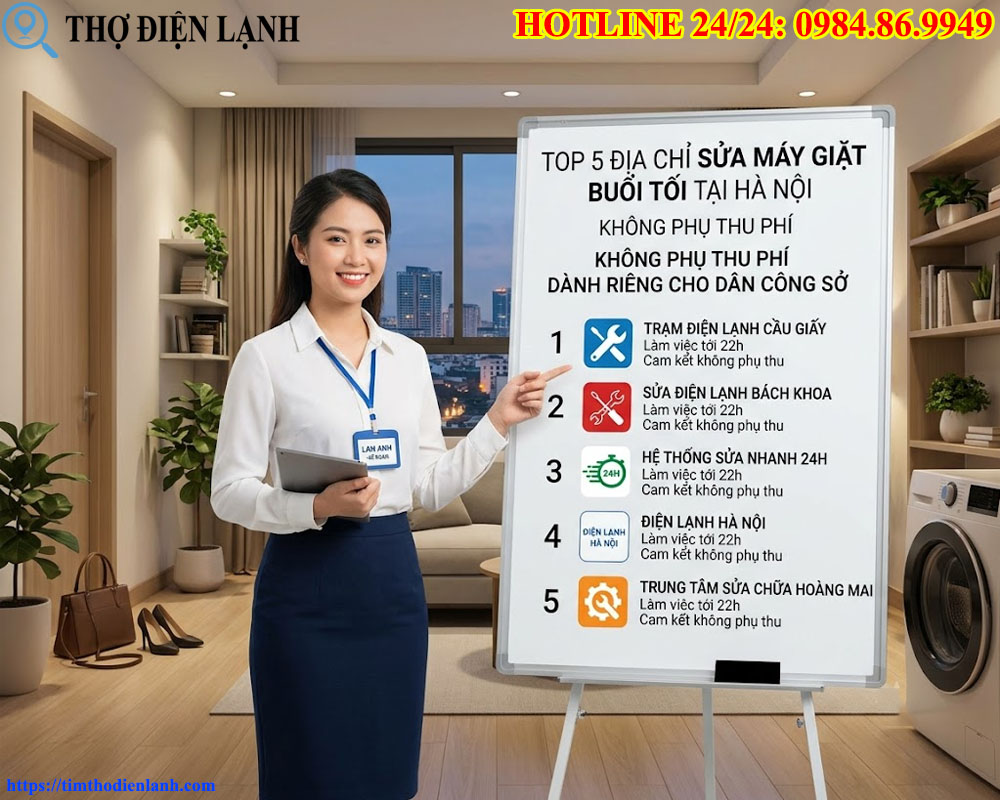 Địa Chỉ Sửa Máy Giặt Buổi Tối Tại Hà Nội