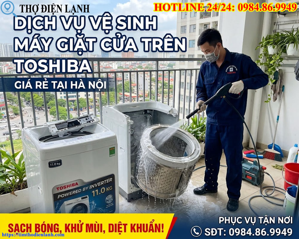 Dịch Vụ Vệ Sinh Máy Giặt Cửa Trên Toshiba Giá Rẻ Tại Hà Nội