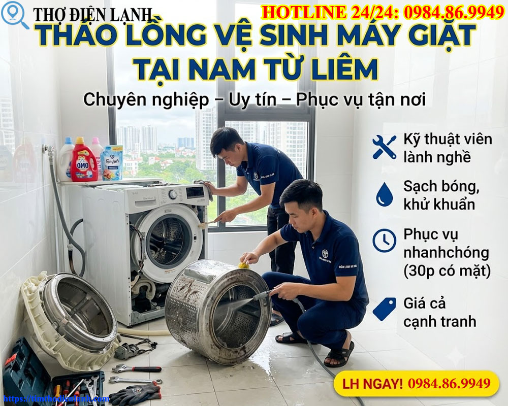 Đơn Vị Tháo Lồng Vệ Sinh Máy Giặt Tại Nam Từ Liêm