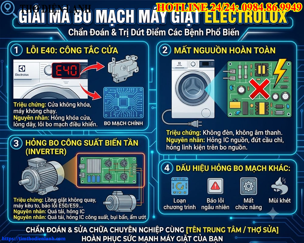 Giải Mã Bo Mạch Máy Giặt Electrolux