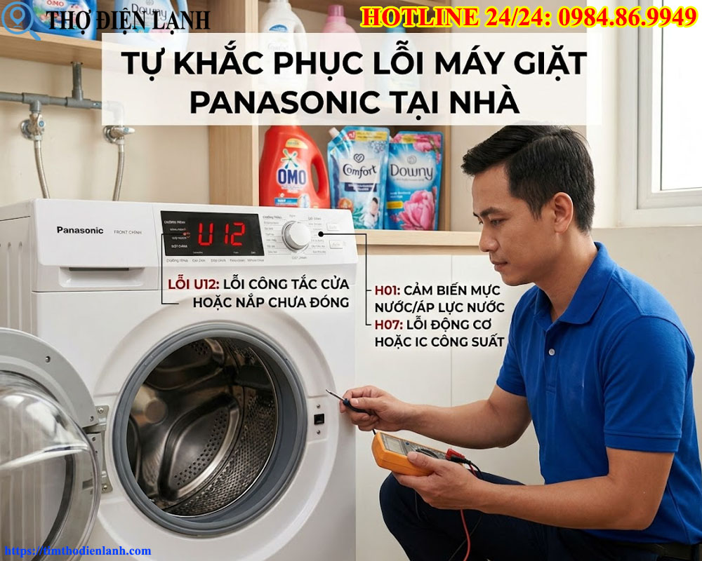 Giải Mã Lỗi U12, H01, H07 Trên Máy Giặt Panasonic