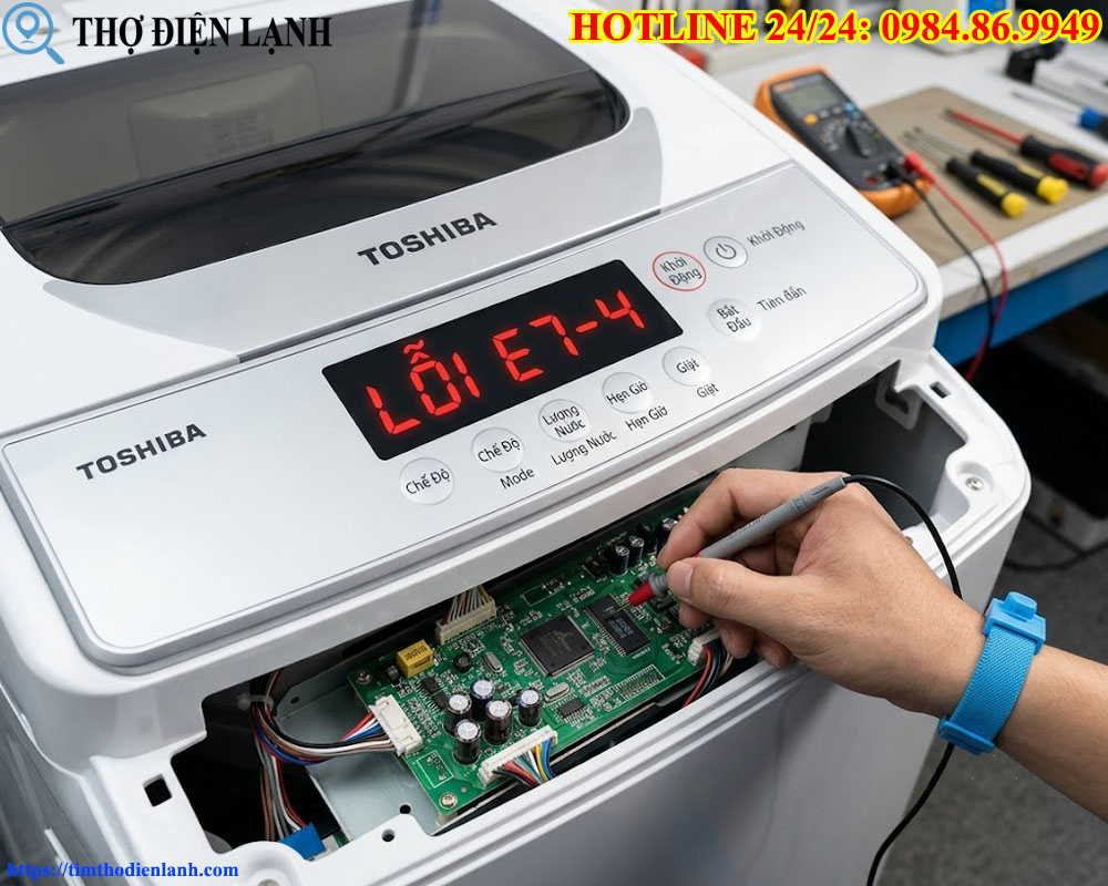 Giải mã toàn tập lỗi E7-1, E7-4, E9-5 trên máy giặt Toshiba