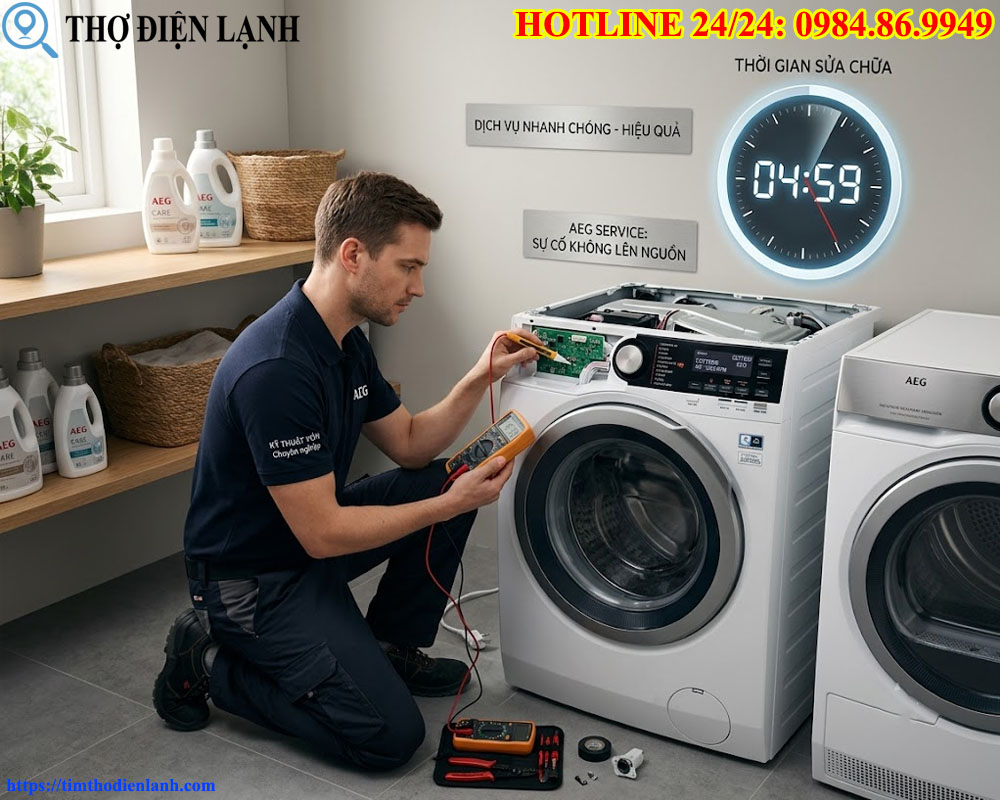 Giải quyết triệt để tình trạng máy giặt AEG không lên nguồn