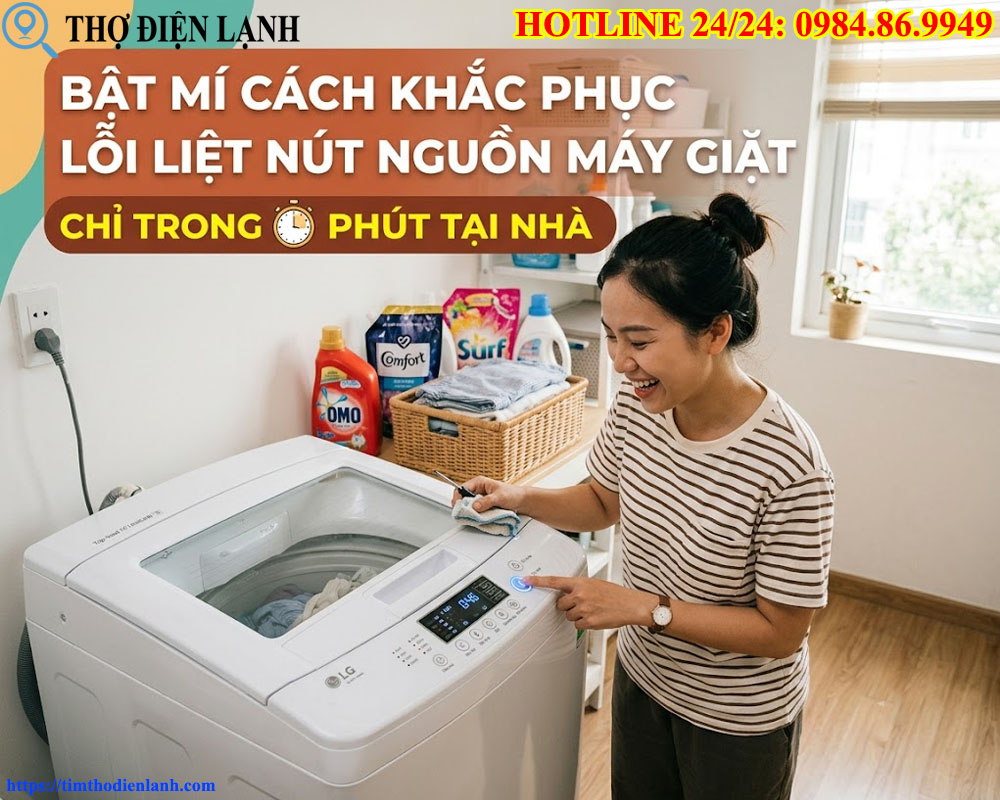 Khắc Phục Lỗi Liệt Nút Nguồn Máy Giặt