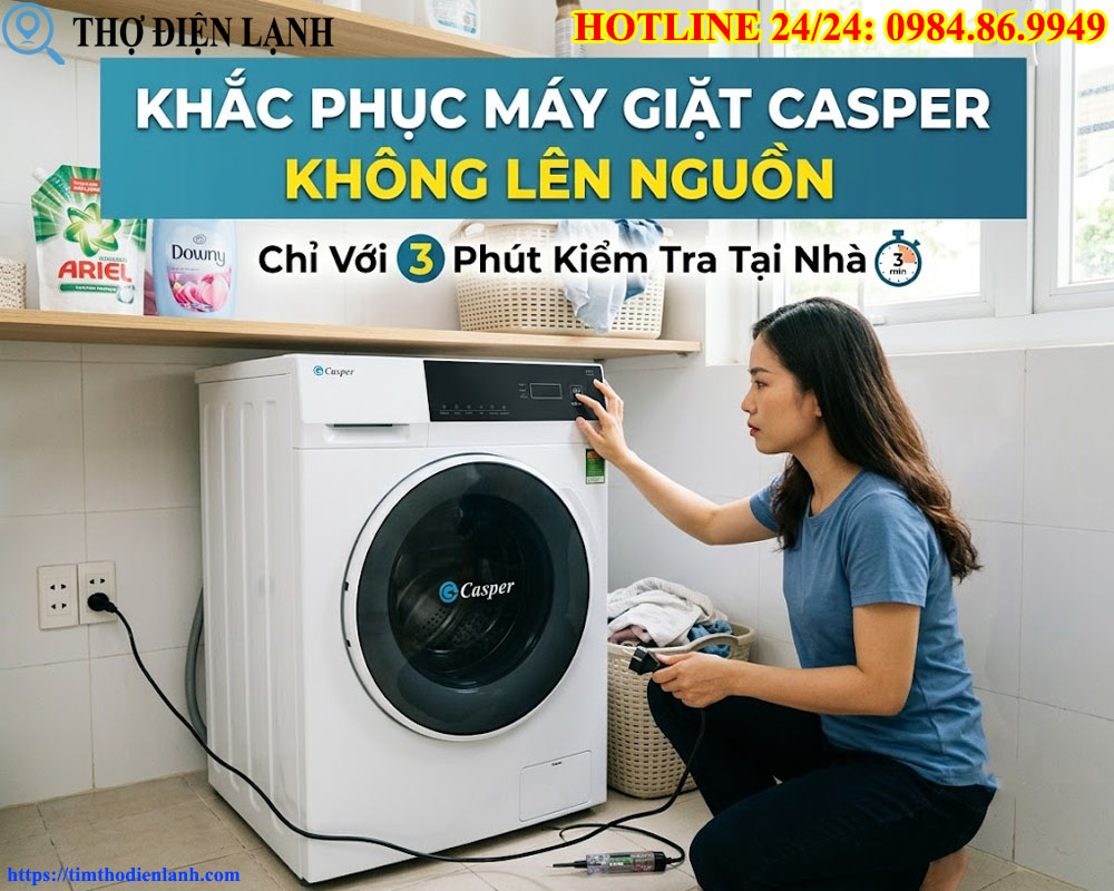 Máy Giặt Casper Không Lên Nguồn