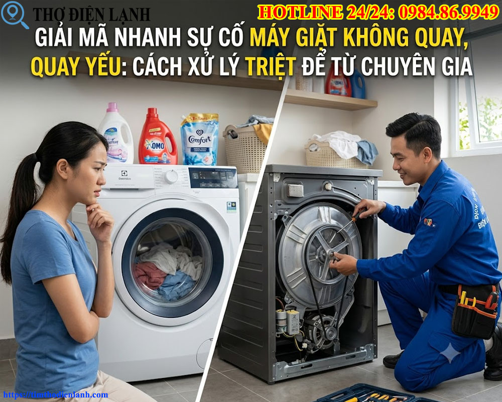 Máy Giặt Không Quay, Quay Yếu