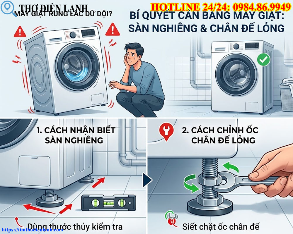 Máy Giặt Rung Lắc Dữ Dội