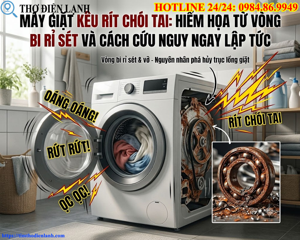 Máy giặt kêu rít chói tai