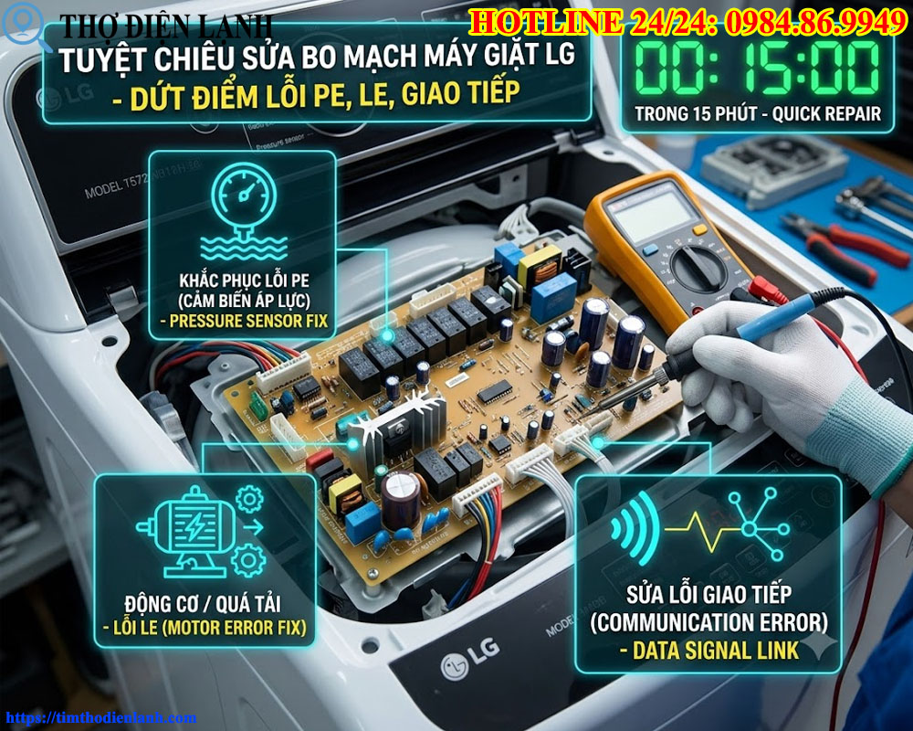 Sửa Bo Mạch Máy Giặt LG