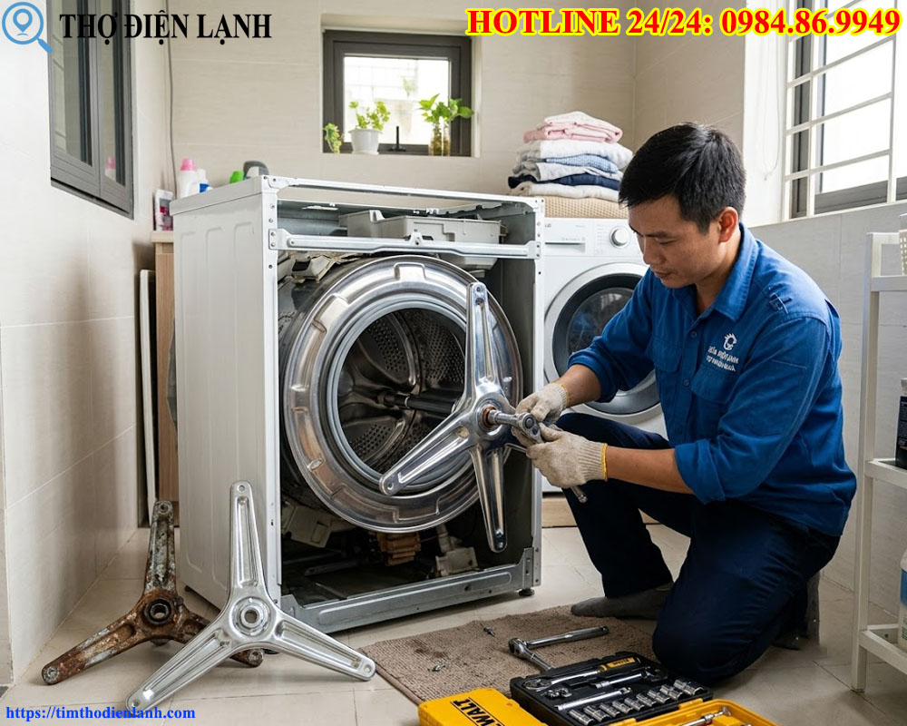 Sửa, Thay Chảng Ba Máy Giặt Tại Nhà