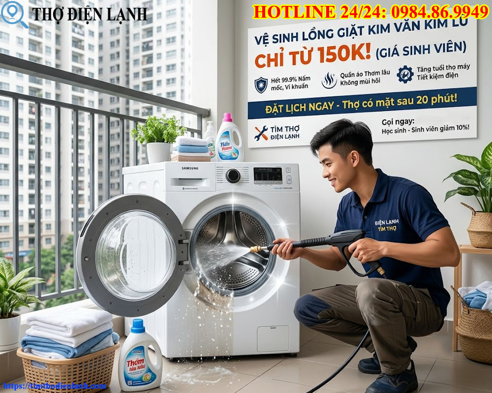 Vệ sinh lồng giặt Kim Văn Kim Lũ giá sinh viên