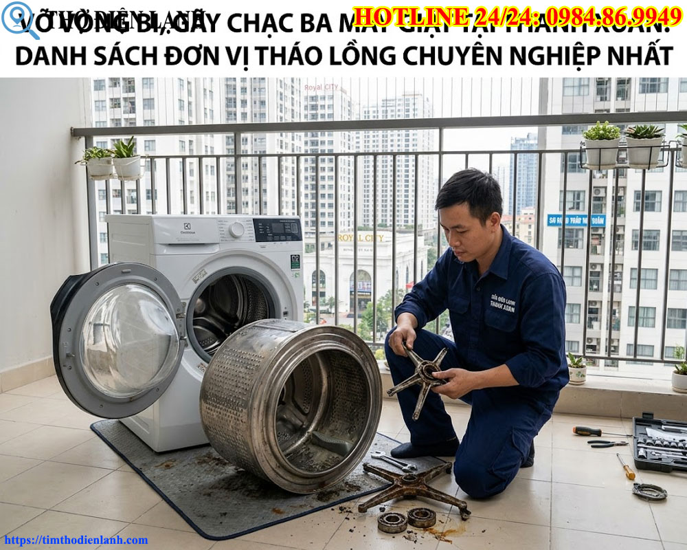 Vỡ Vòng Bi, Gãy Chạc Ba Máy Giặt Tại Thanh Xuân