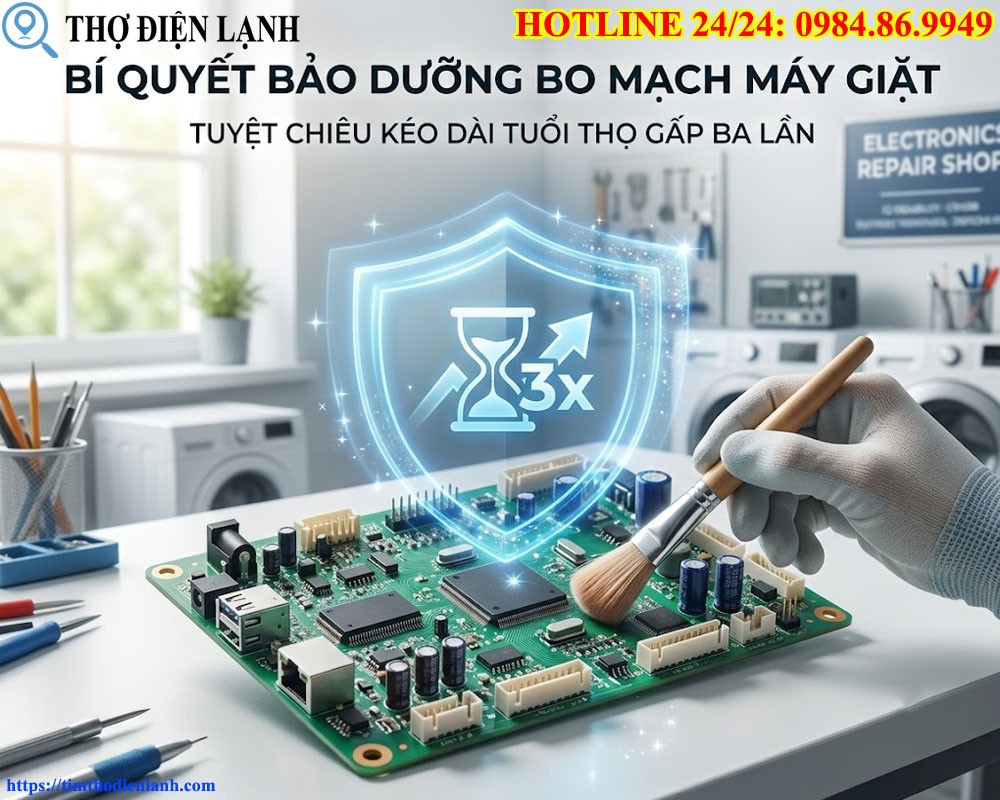 bảo dưỡng bo mạch máy giặt