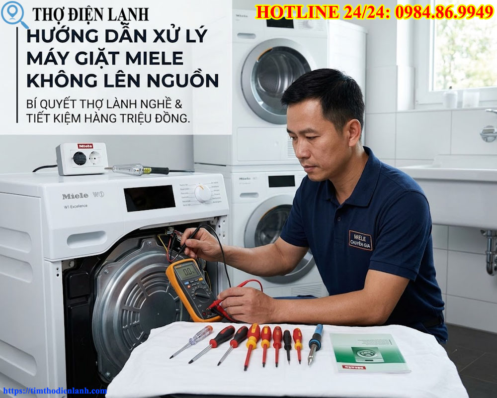 máy giặt Miele không lên nguồn
