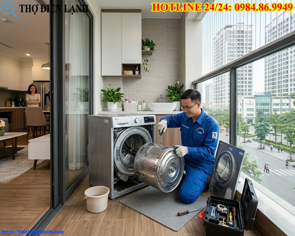 thợ bảo dưỡng máy giặt tại khu đô thị cao cấp