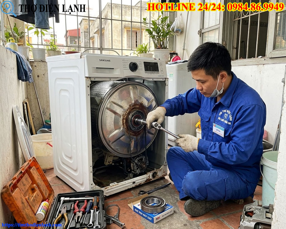 thợ cơ điện lạnh chuyên trị máy giặt kêu to, kẹt lồng tại Đống Đa